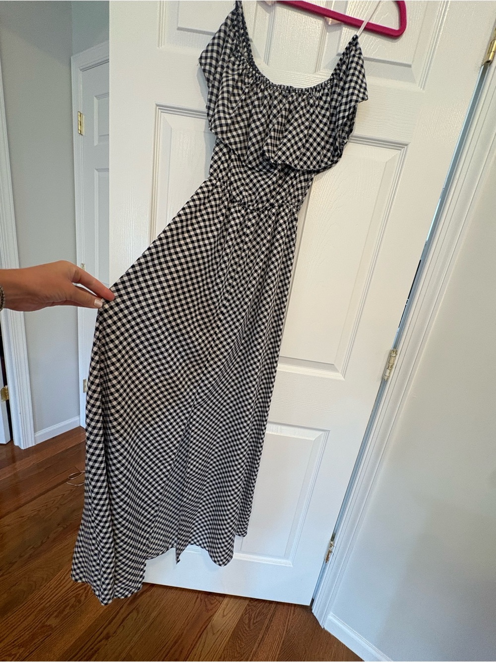 SHE Gingham Cottagecore Off-Shoulder Maxi Dress Size Small NWT - Picture 2 of 8